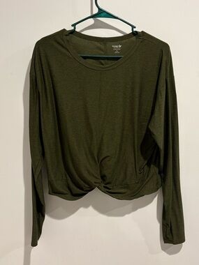 Old Navy women’s  Dark Olive Green Crewneck Pullover-crop - size M